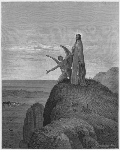 La Biblia de Gustave Doré: La tentación de Jesús de Gustave Dore